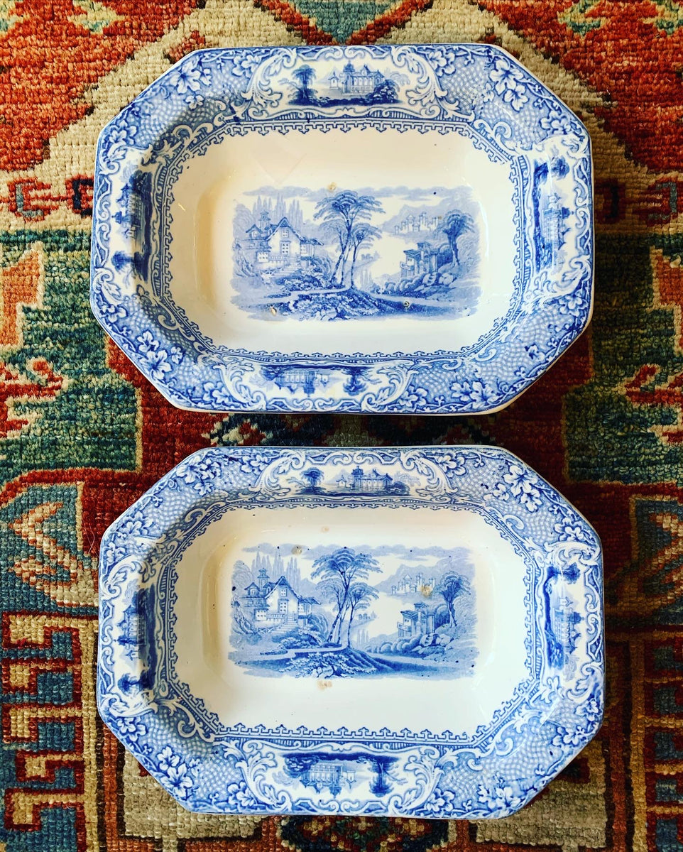 Antique TOGO Colonial Pottery STOKE ENGLAND Lot of 3 Transfer Plates 6 –  Venus Vintage Thrift & Antiques