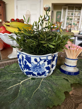 Blue & White Peony Planter