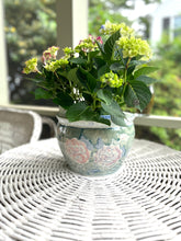 Hand Colored Floral Fish Bowl Planter