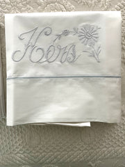 Vintage His & Hers Pillowcases
