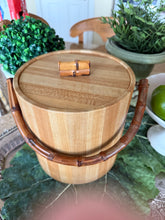 MCM Vinyl Ice Bucket w/ Bamboo Handle