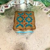 Aqua/Gold Florentine Box