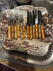 Vintage Bamboo Dessert Set