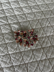 Vintage Floral Brooch & Earrings