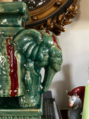 Vintage Ceramic Drip Glaze Elephant