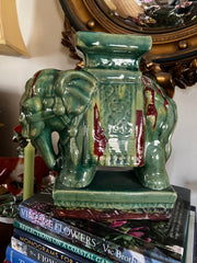 Vintage Ceramic Drip Glaze Elephant