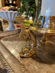 Brass Koi Fish Candle Stand