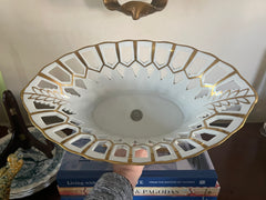 Pierced Ceramic Footed Compote