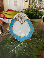 Aqua & Gold Shell Dish