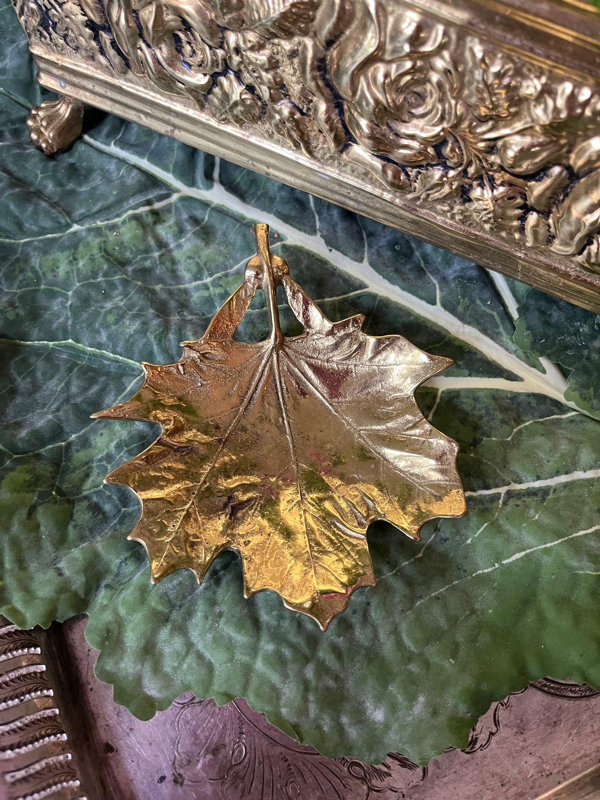 Brass Leaf Dish Virginia Metalcrafters