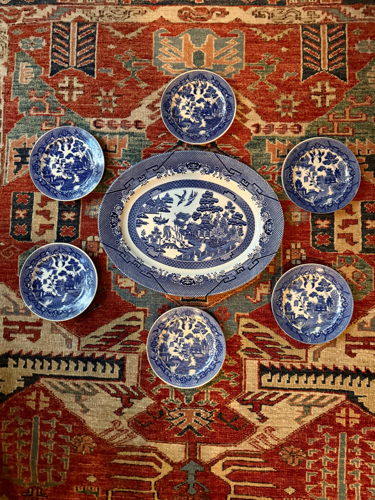 Bespoke Blue Willow Plate Wall