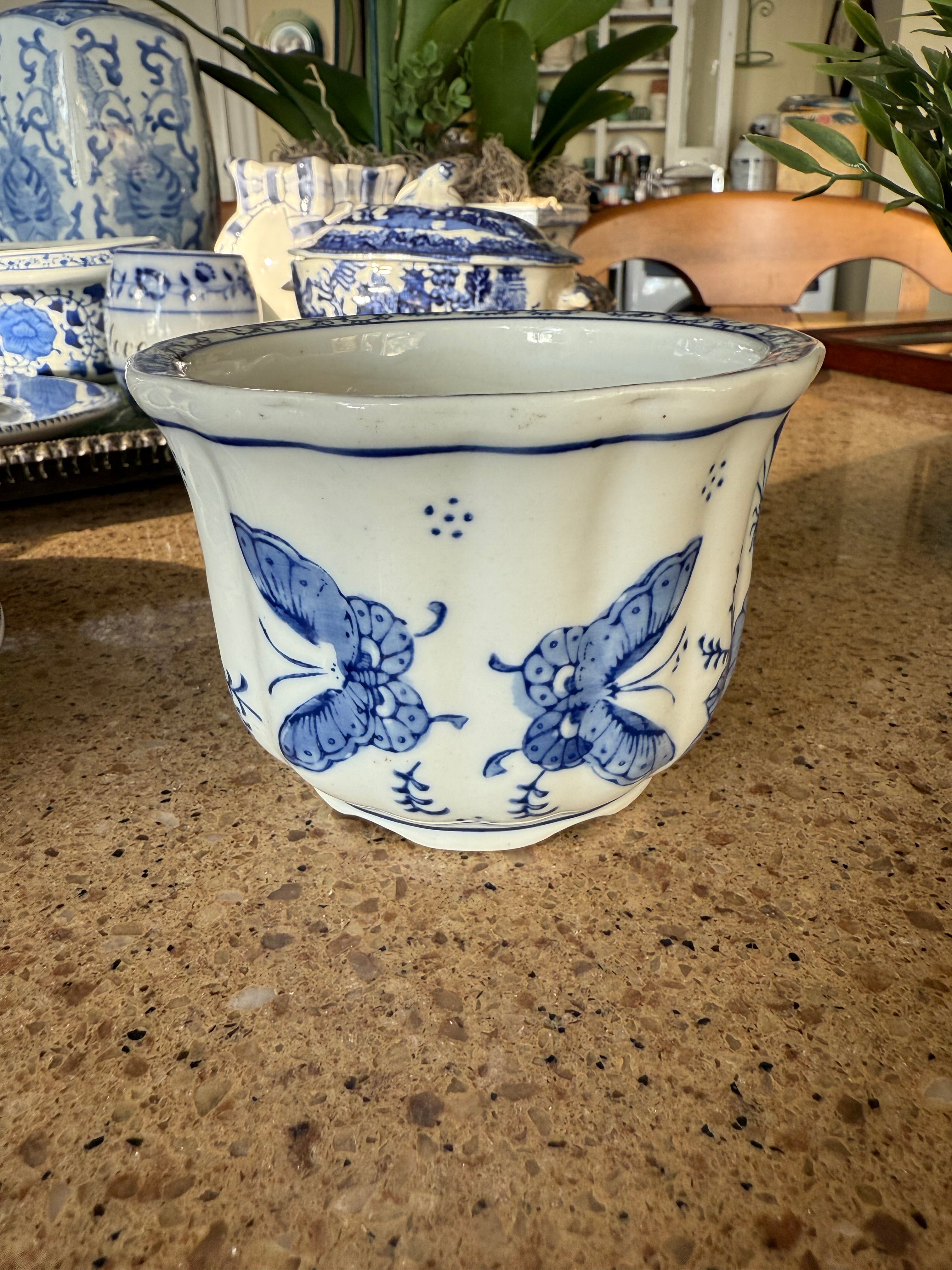 Sweet Chinoiserie Butterfly Planter