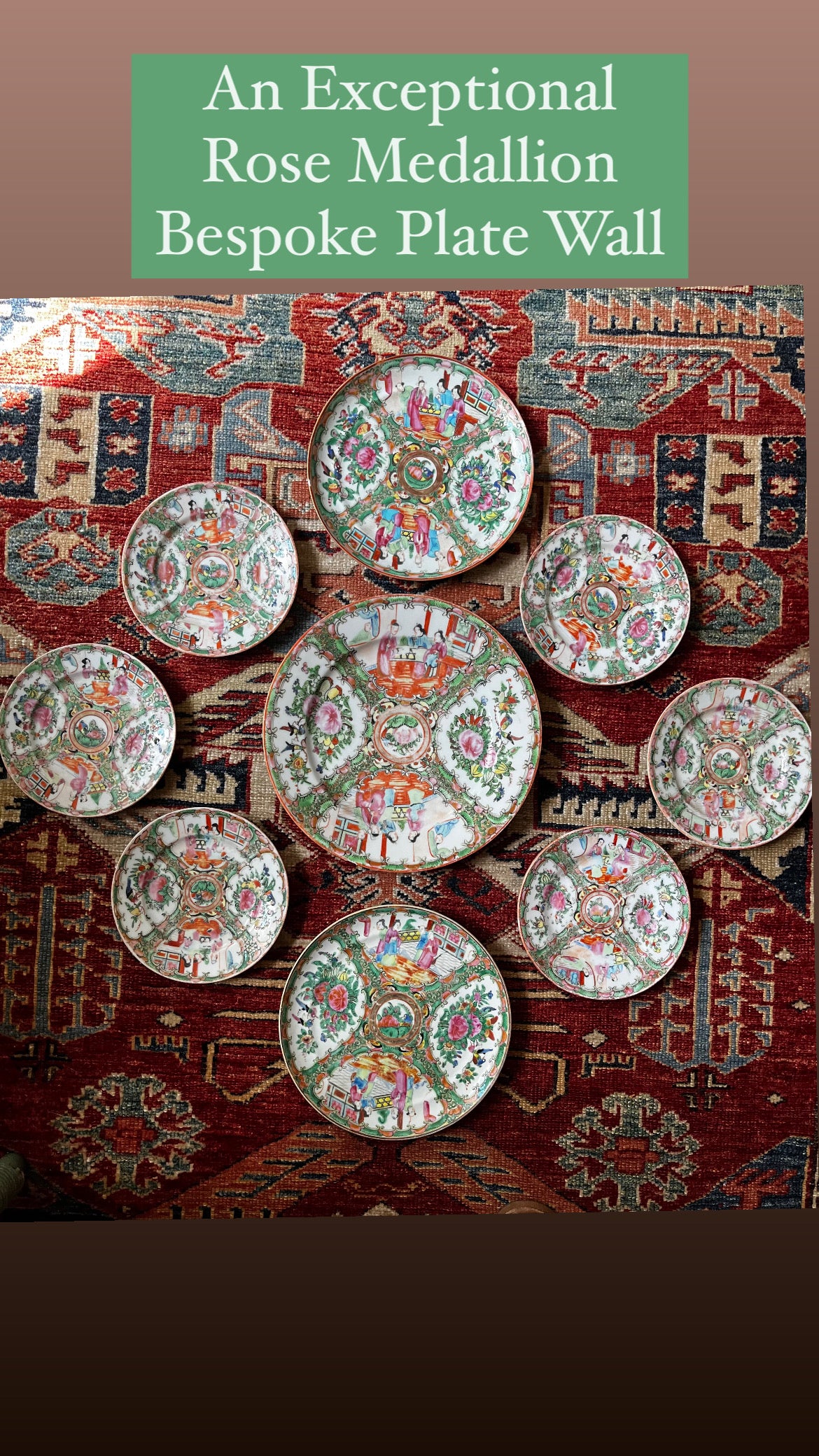 Antique Rose Medallion Plate Wall * 9 pieces*