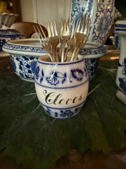 German Blue & White Spice Jar