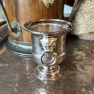 Silverplate Lions Head Mini Urn