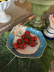 Aqua & Gold Shell Dish