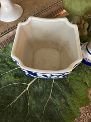 Blue & White Peony Planter