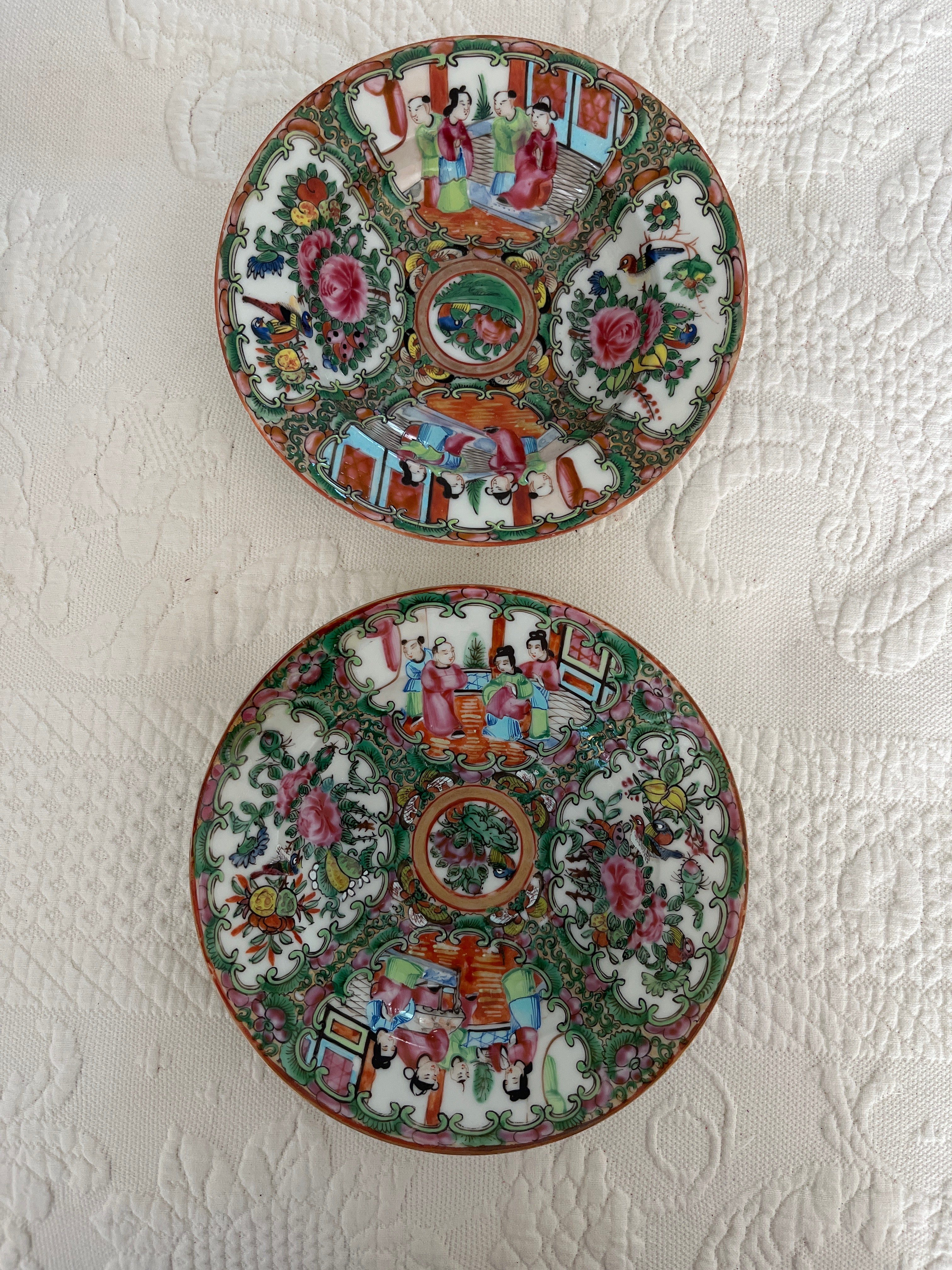 Rose Medallion Rim Soup Bowls