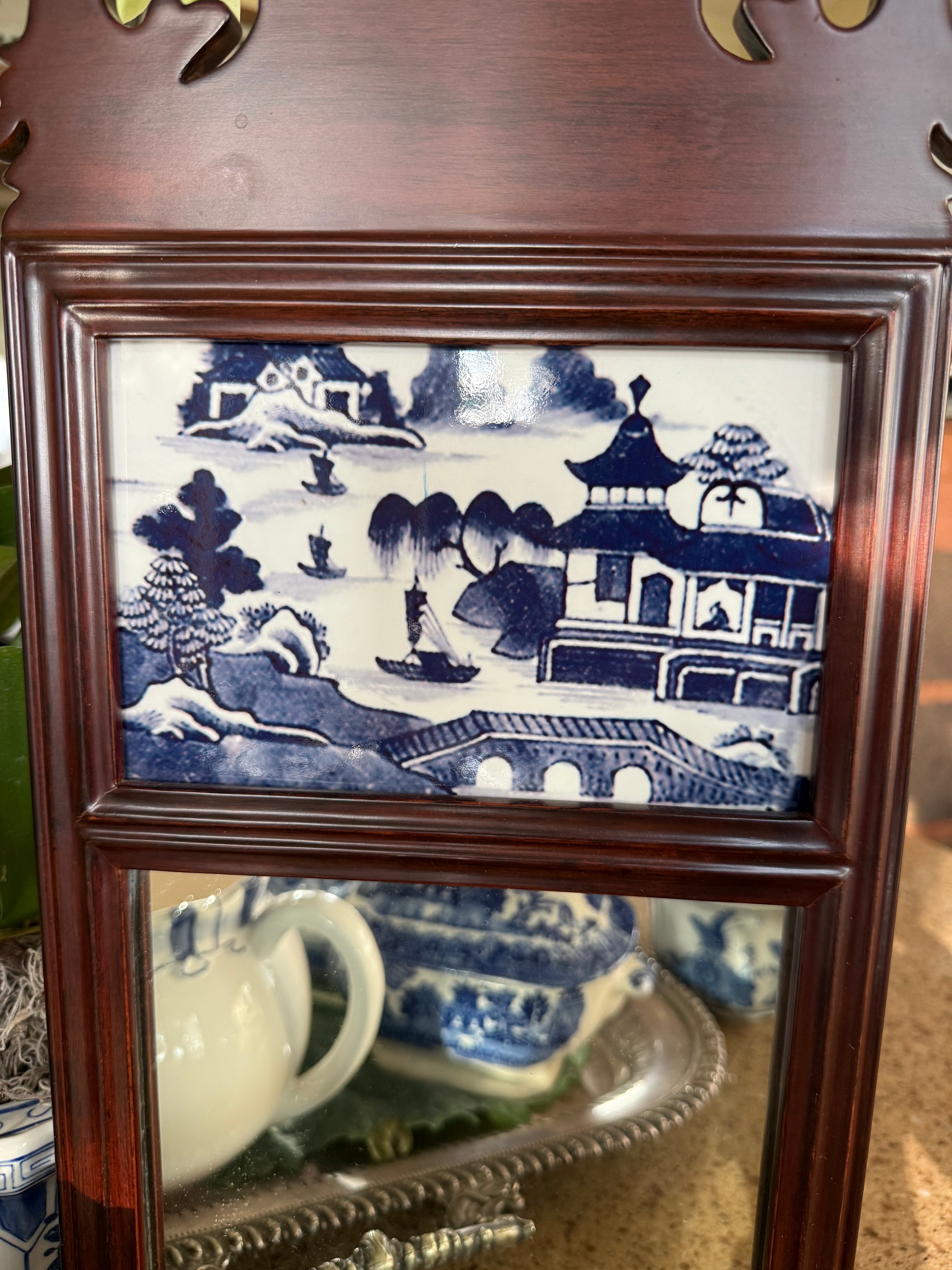 Blue & White Chinoiserie Mirror