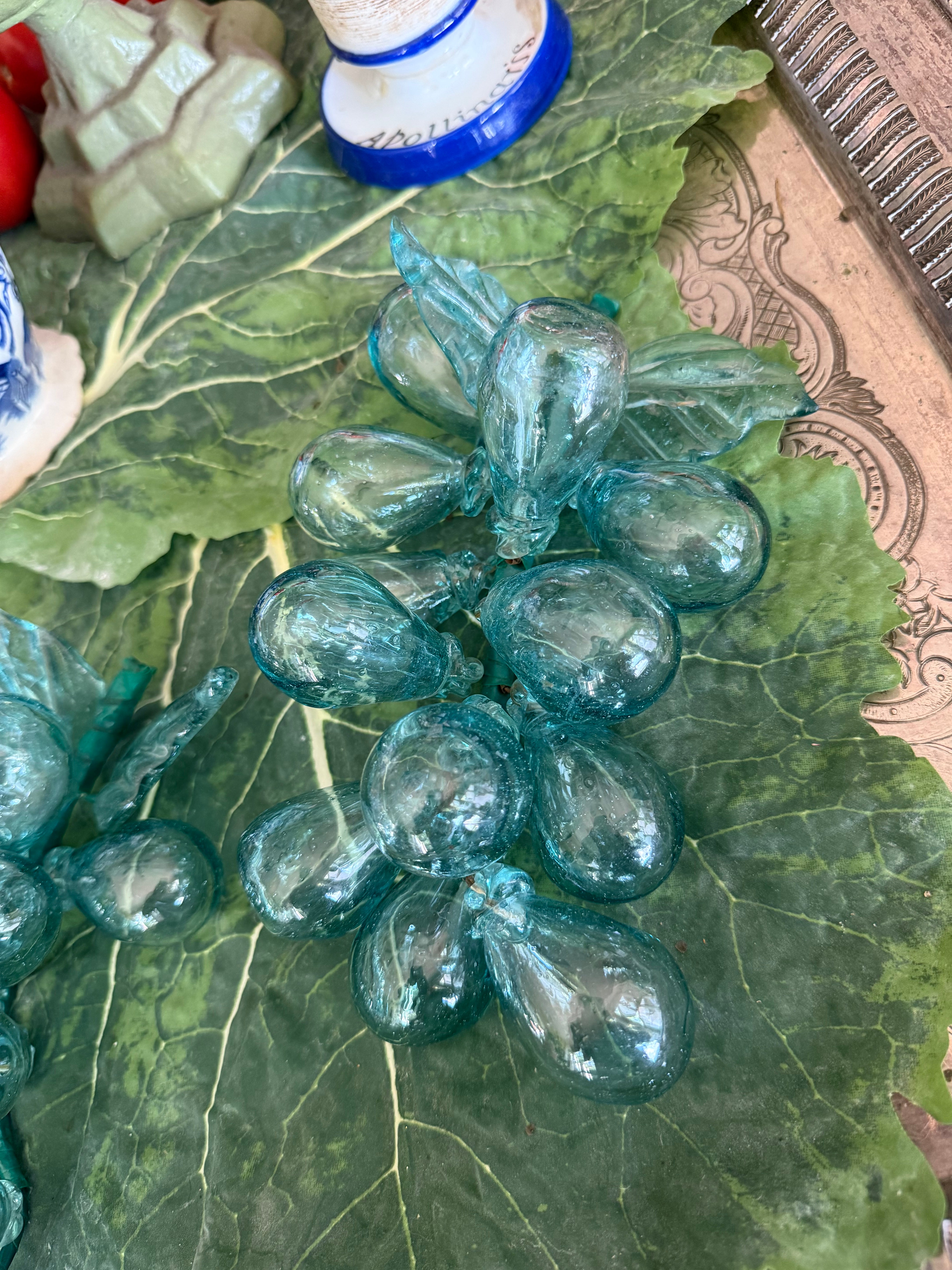 Aqua Glass Grape Clusters