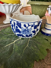 Blue & White Peony Planter