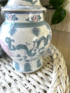 Small Pastel Floral Temple Jar