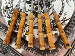 6 Rostfrei Bamboo Fondue Forks