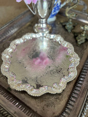 12” Vintage Silverplate Footed Tray By Crown Silver Co.