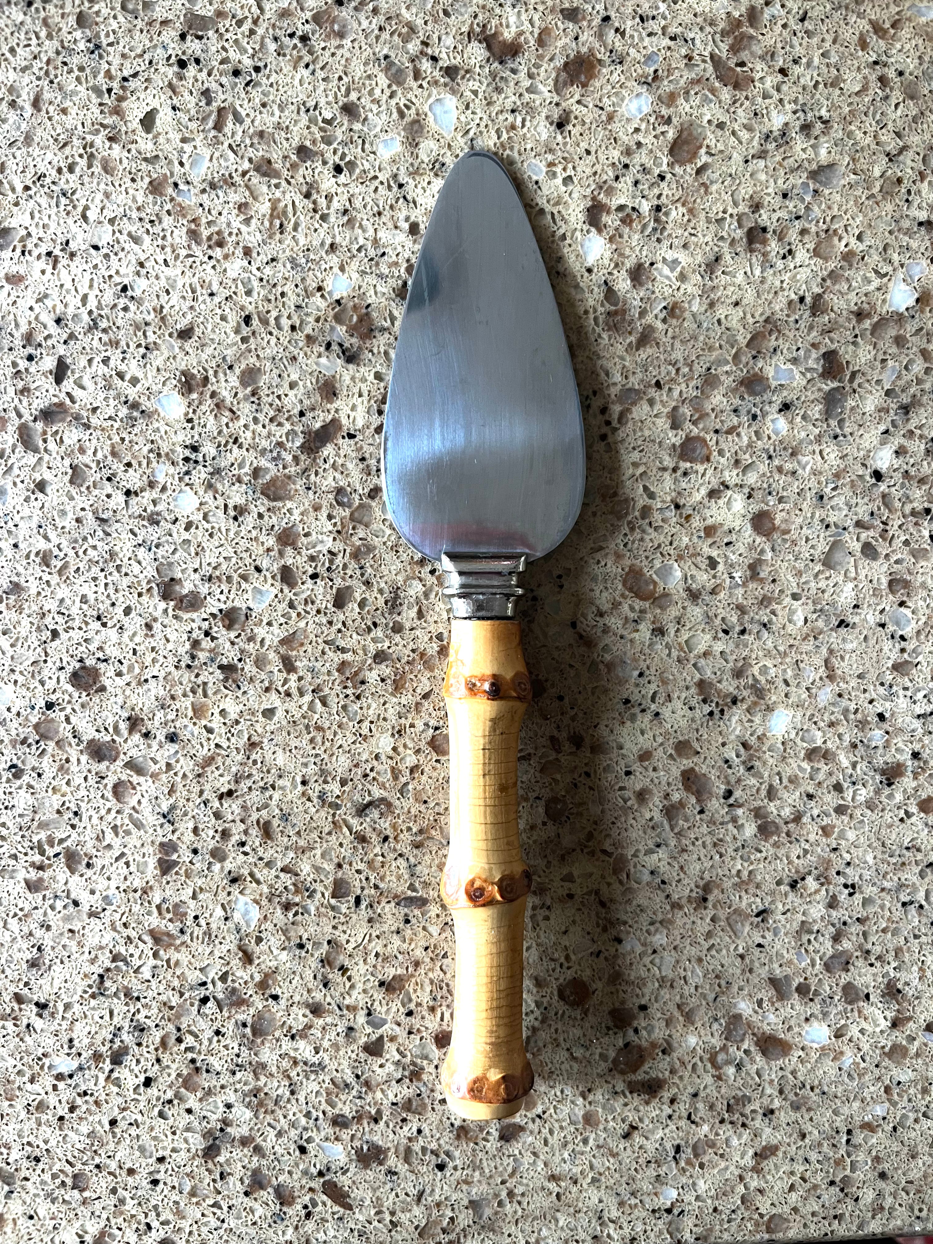 Vintage 7” Bamboo Cheese Knife