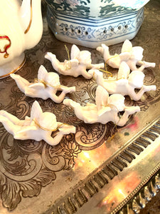 Set of 6 Porcelain Angel Ornaments