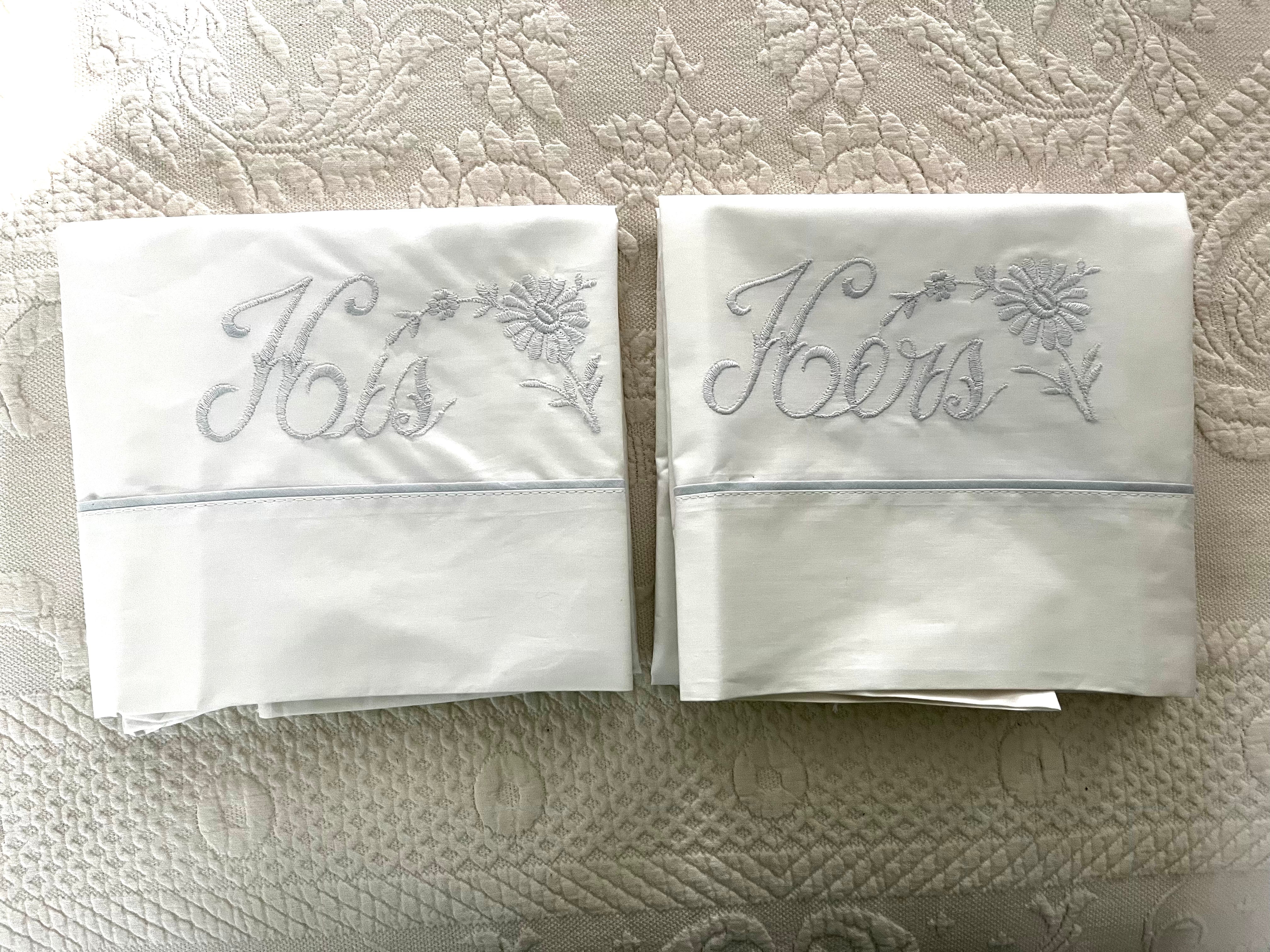 Vintage His & Hers Pillowcases