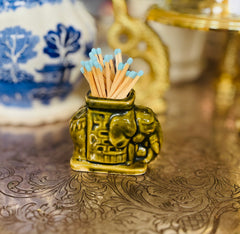 Green Elephant Match Holder