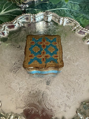 Aqua/Gold Florentine Box
