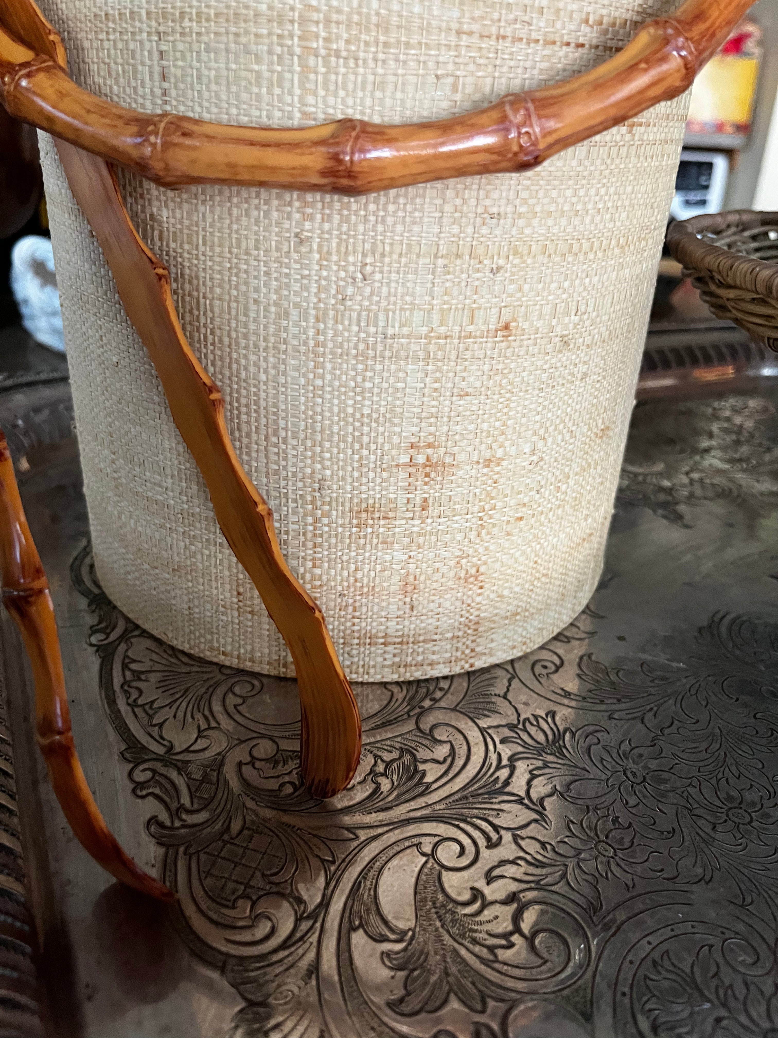 Raffia & Bamboo Ice Bucket