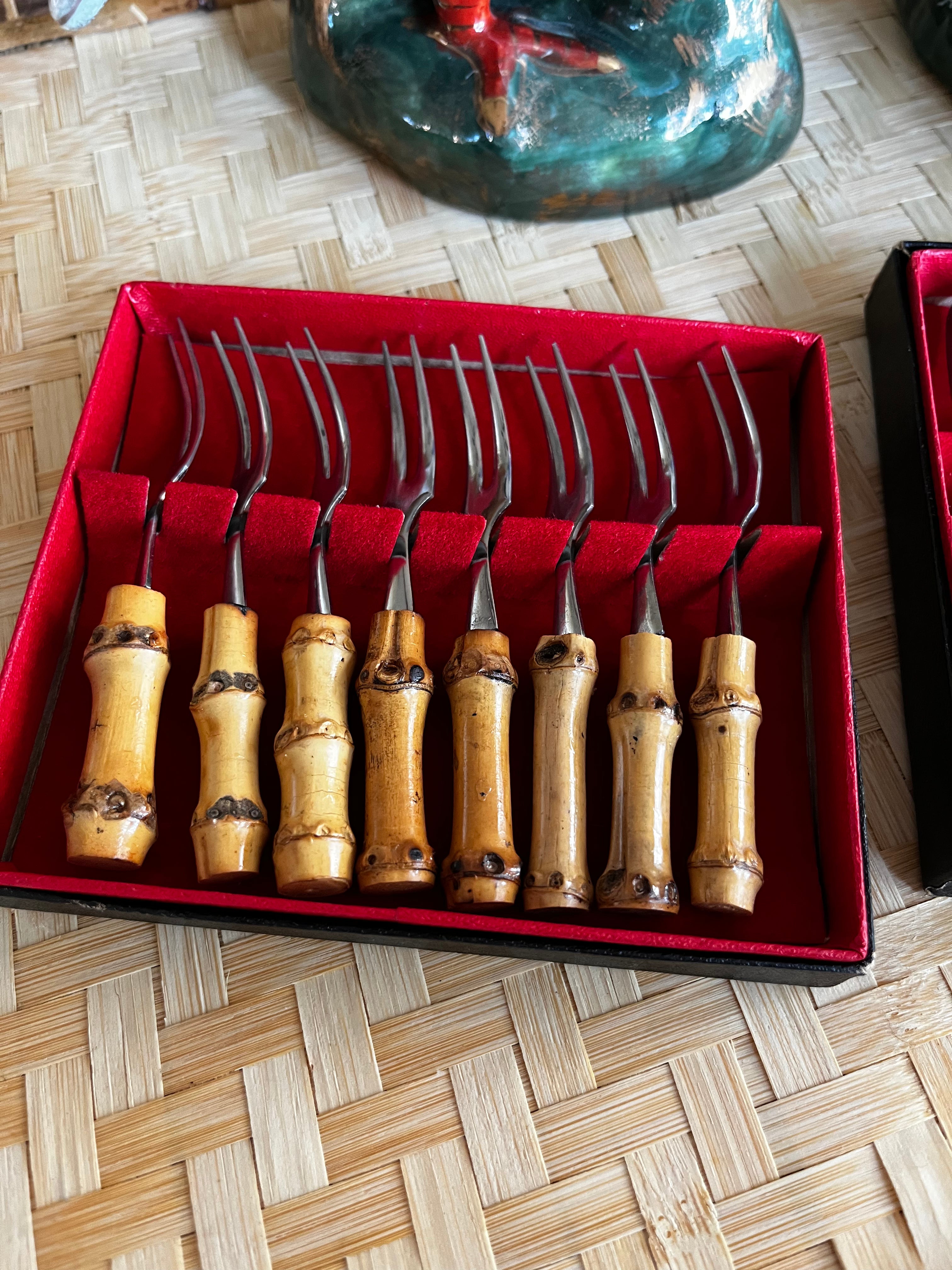 Vintage Bamboo Charcuterie Set