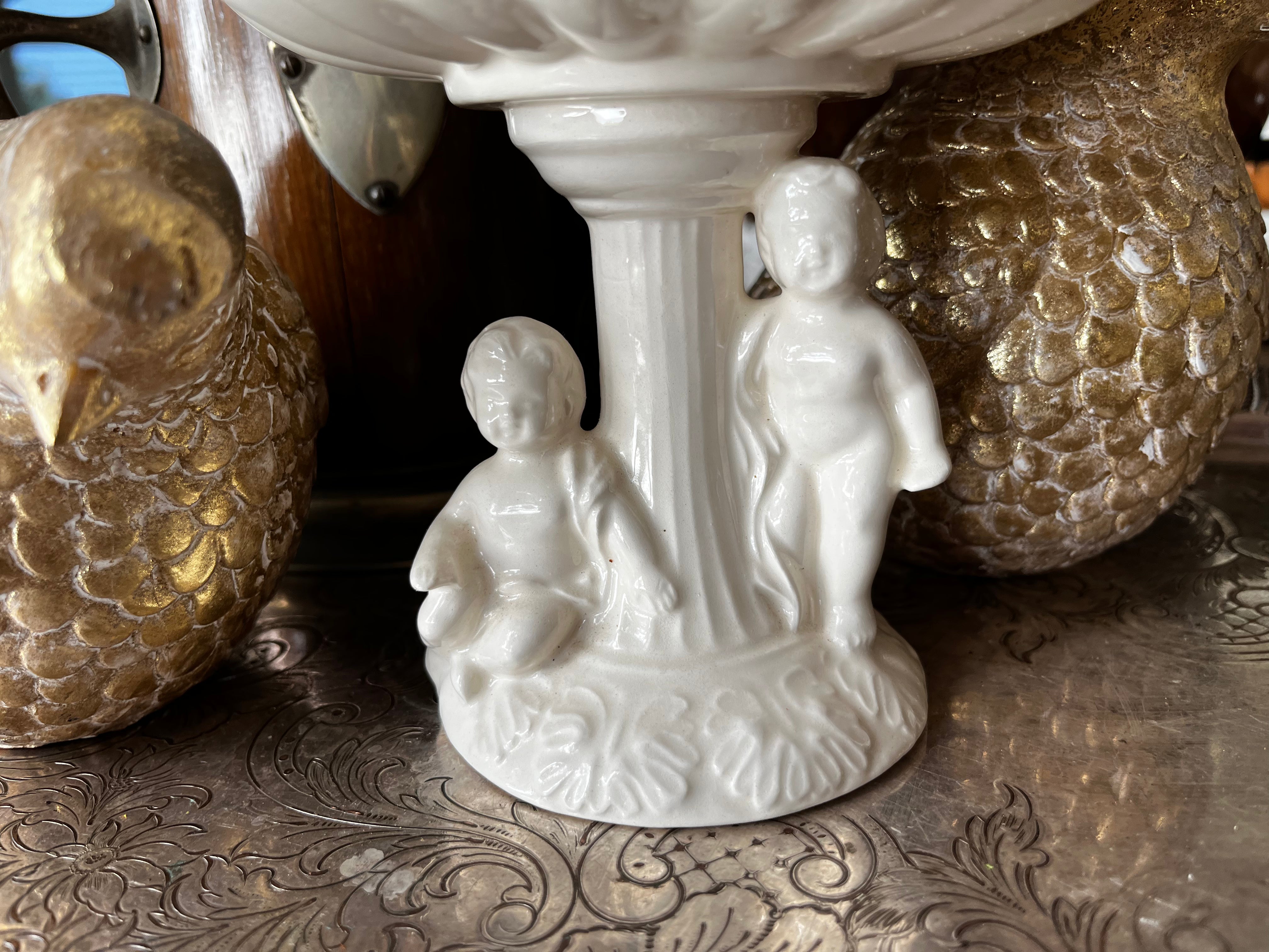 Ceramic Cherub/Putti Compote