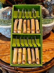 Set of 12 Bamboo Cocktail Forks in Box