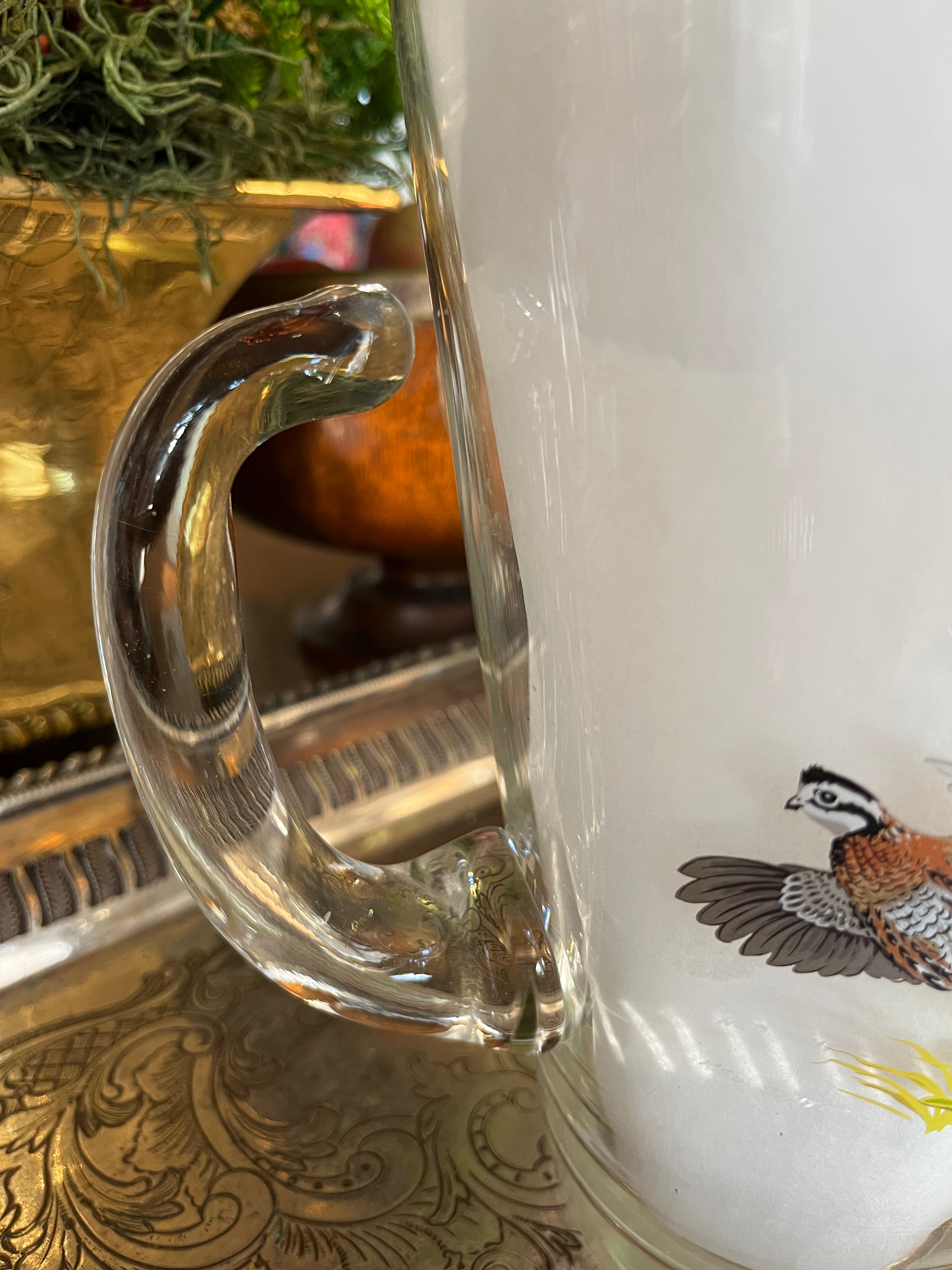 Ned Smith Upland Bird Glass Pitcher