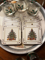 Vintage Pimpernel Christmas Tree Coasters