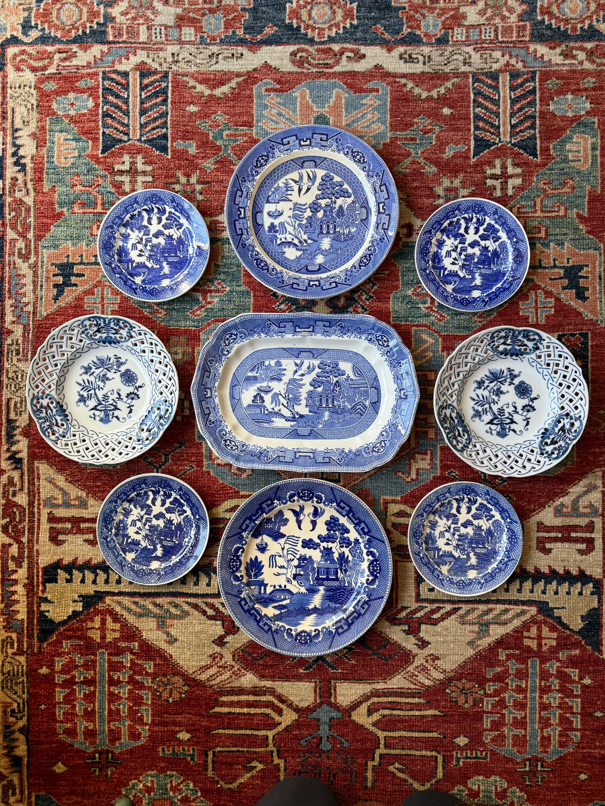 Blue & White Plate Wall
