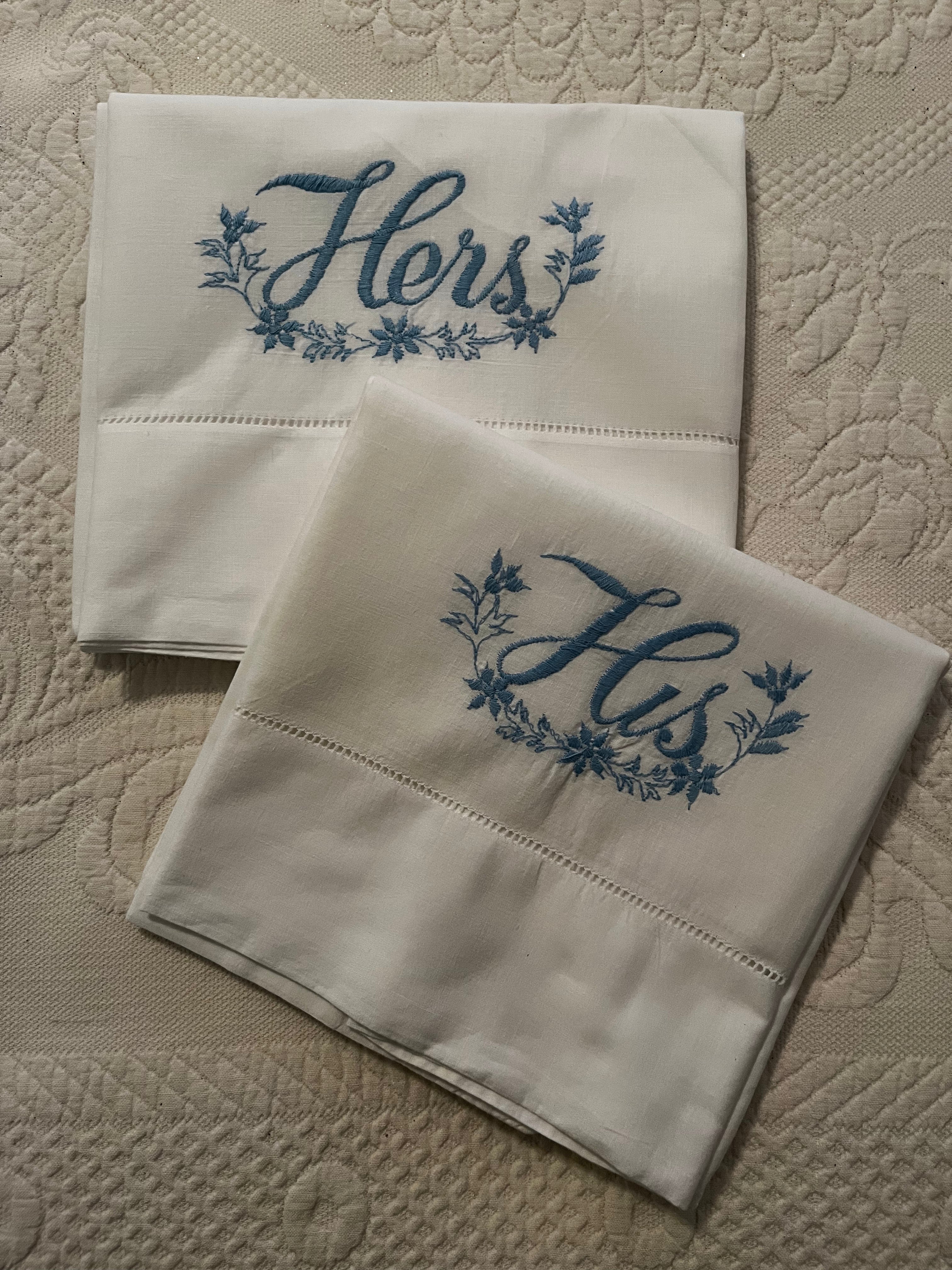 His & Hers Vintage Pillowcases