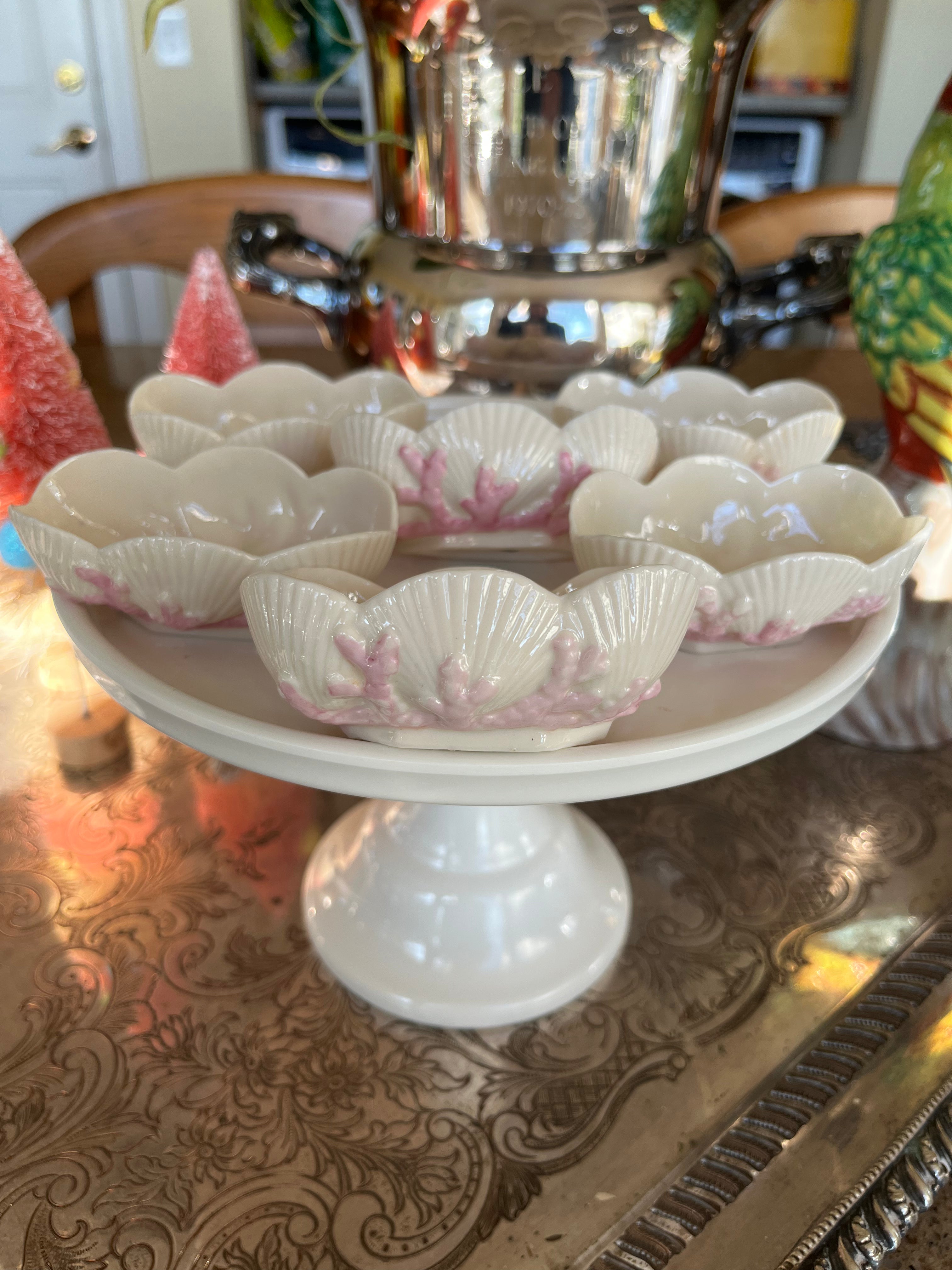 Set of 6 Belleek Shell Dishes