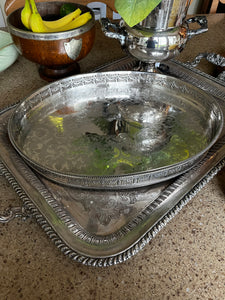 English Silverplate Gallery Tray