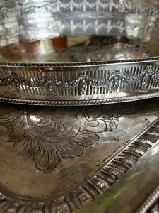 English Silverplate Gallery Tray