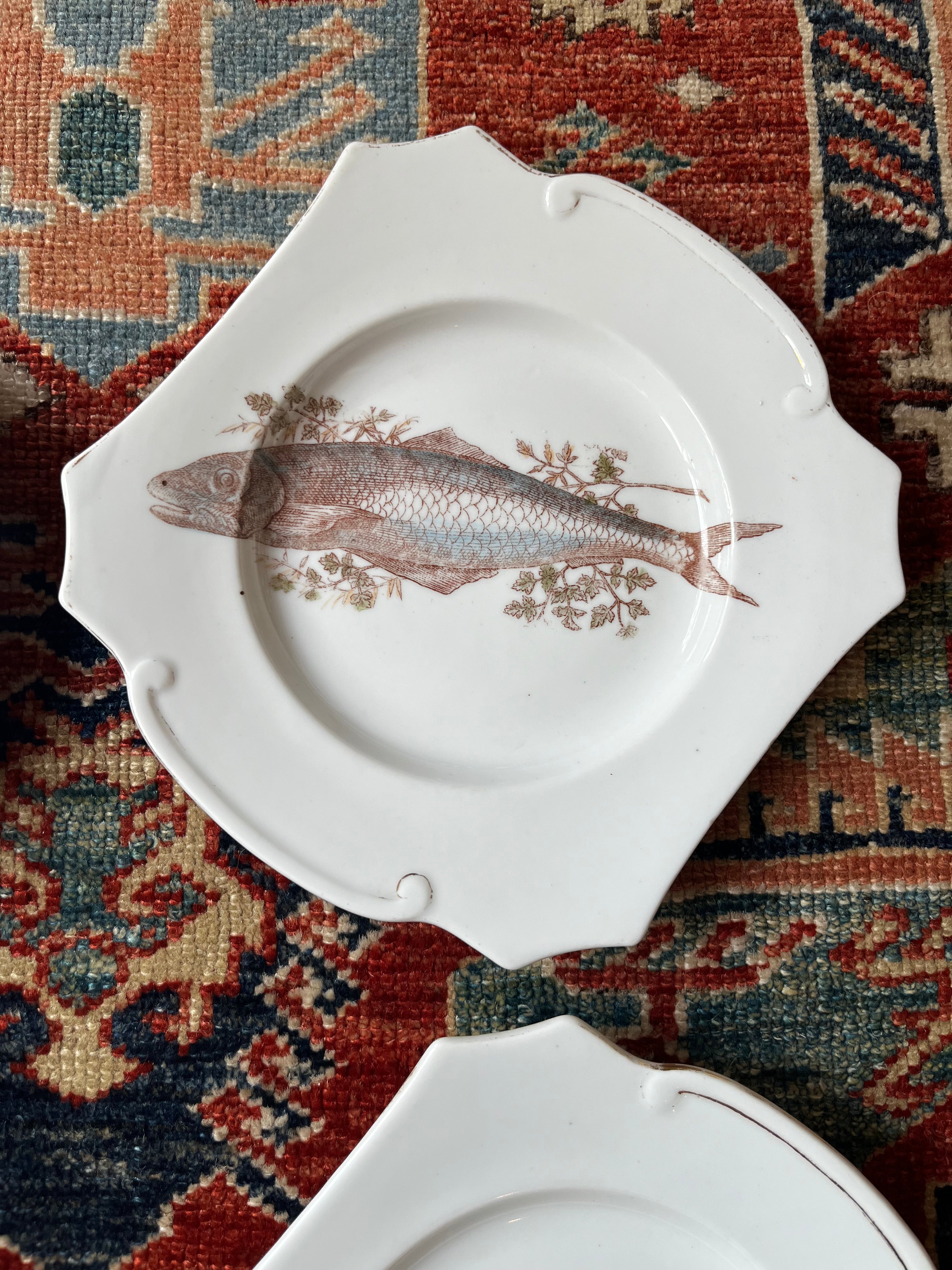 Set of 4 Bavarian Fish Plates