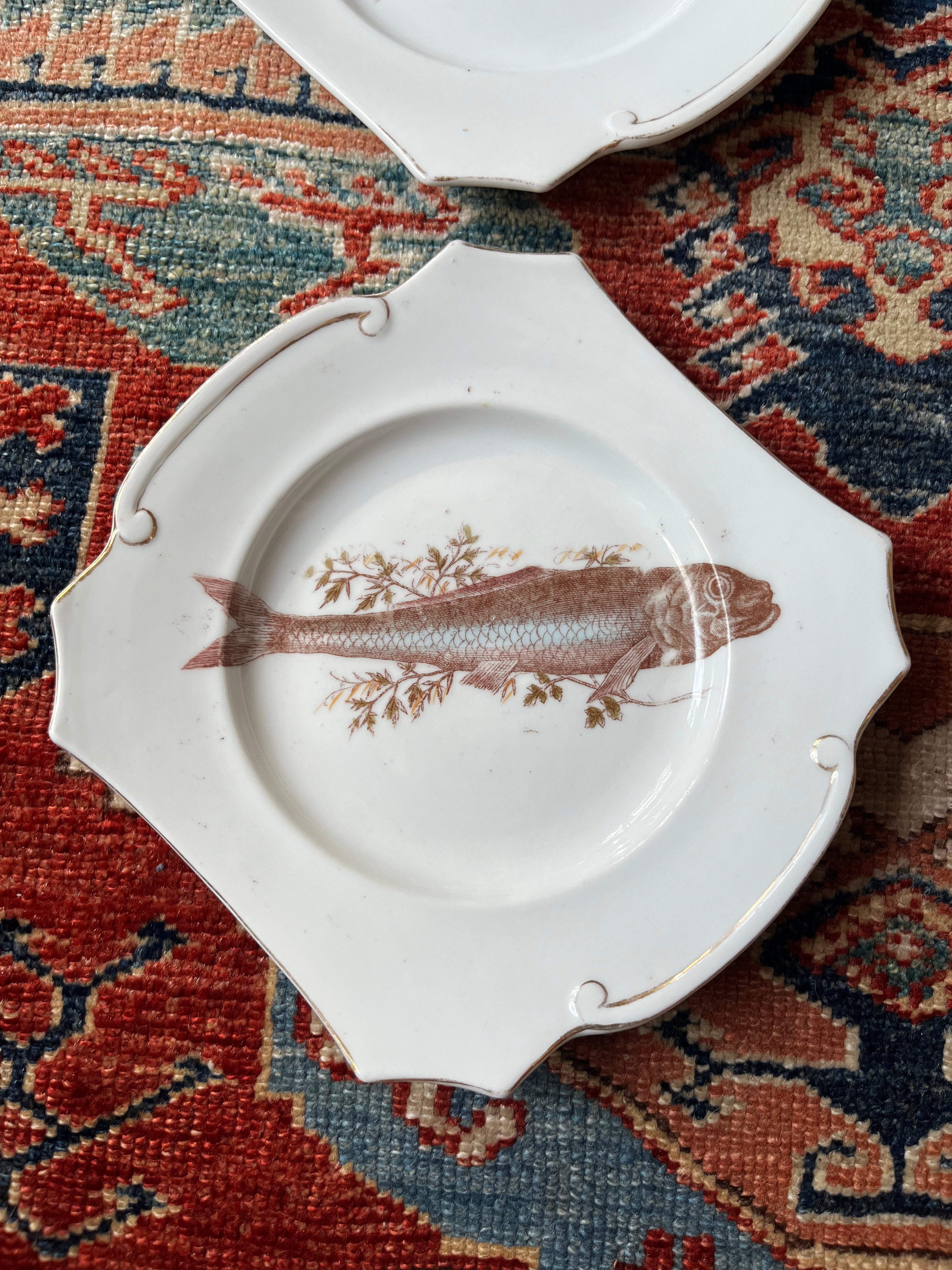 Set of 4 Bavarian Fish Plates