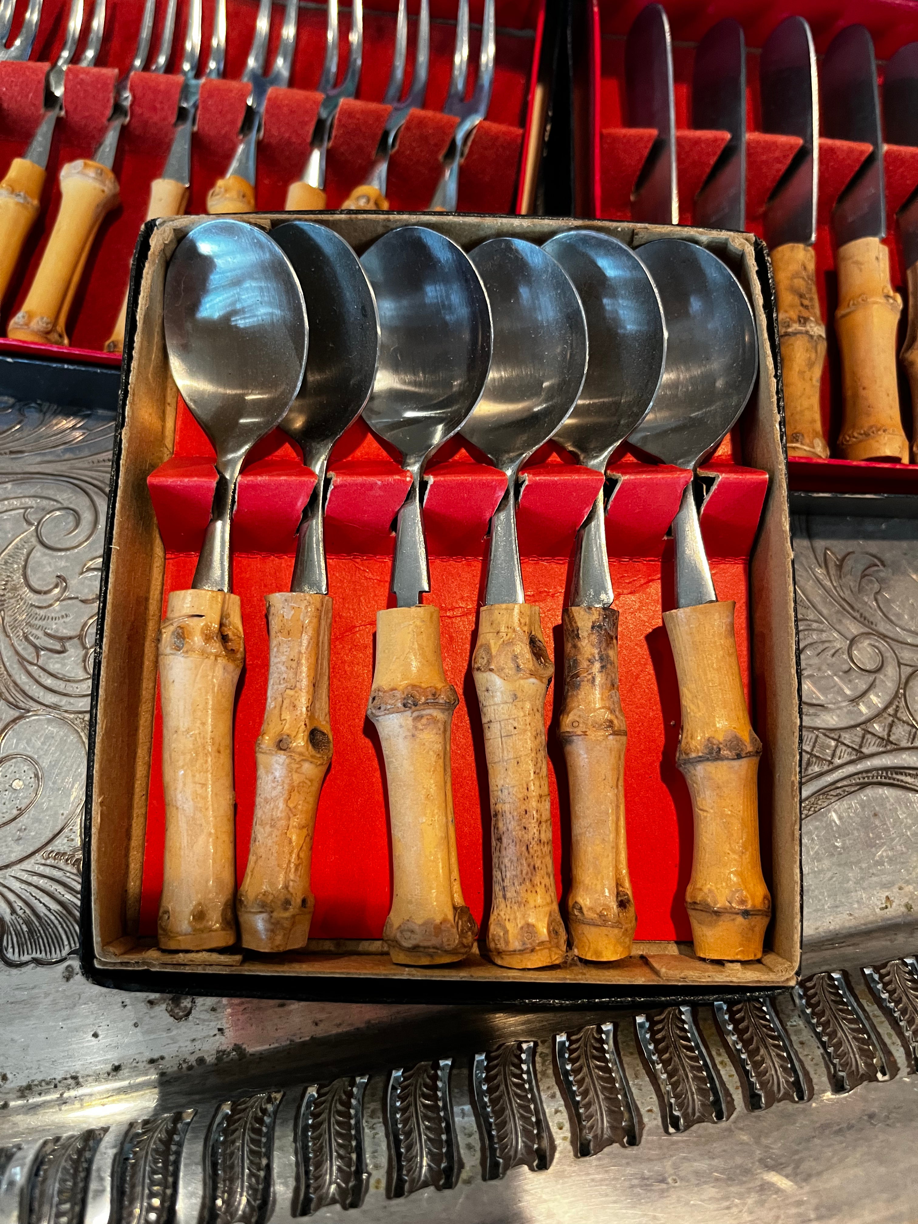 Vintage Bamboo Appetizer Set