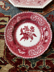 Pink Transferware Plate Wall