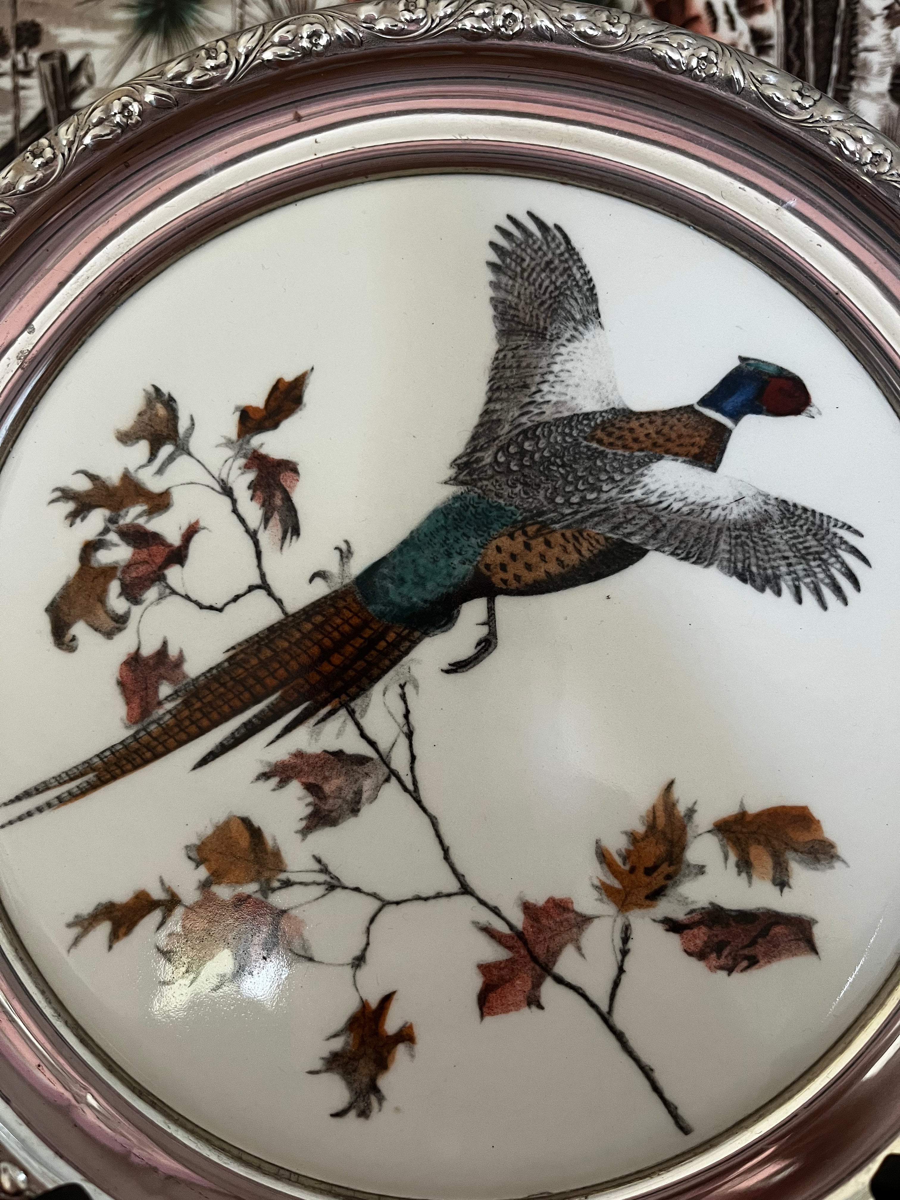 Sterling Rim Pheasant Plate