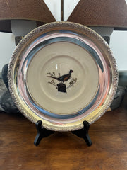 Pheasant Plate With Sterling Rim